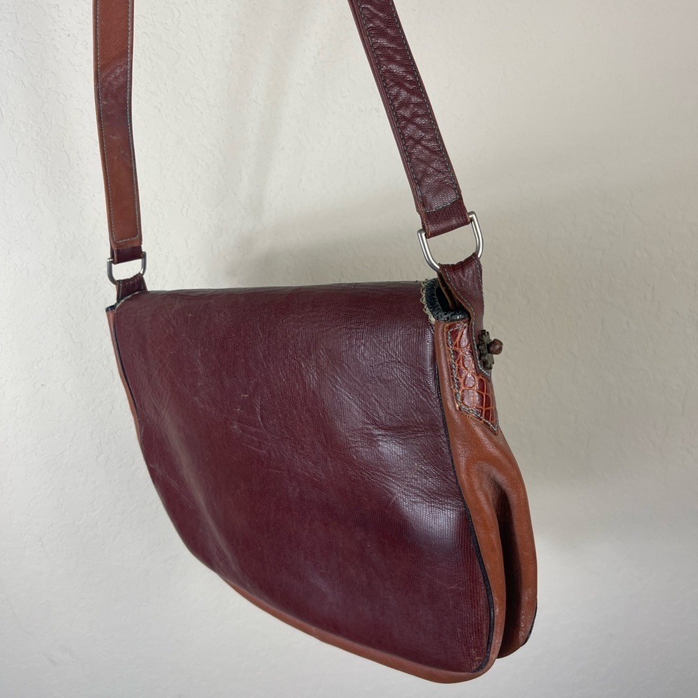 Ruby Firecat Bag Leather Saddle Purse with Silver Buckle - Picture 3 of 11